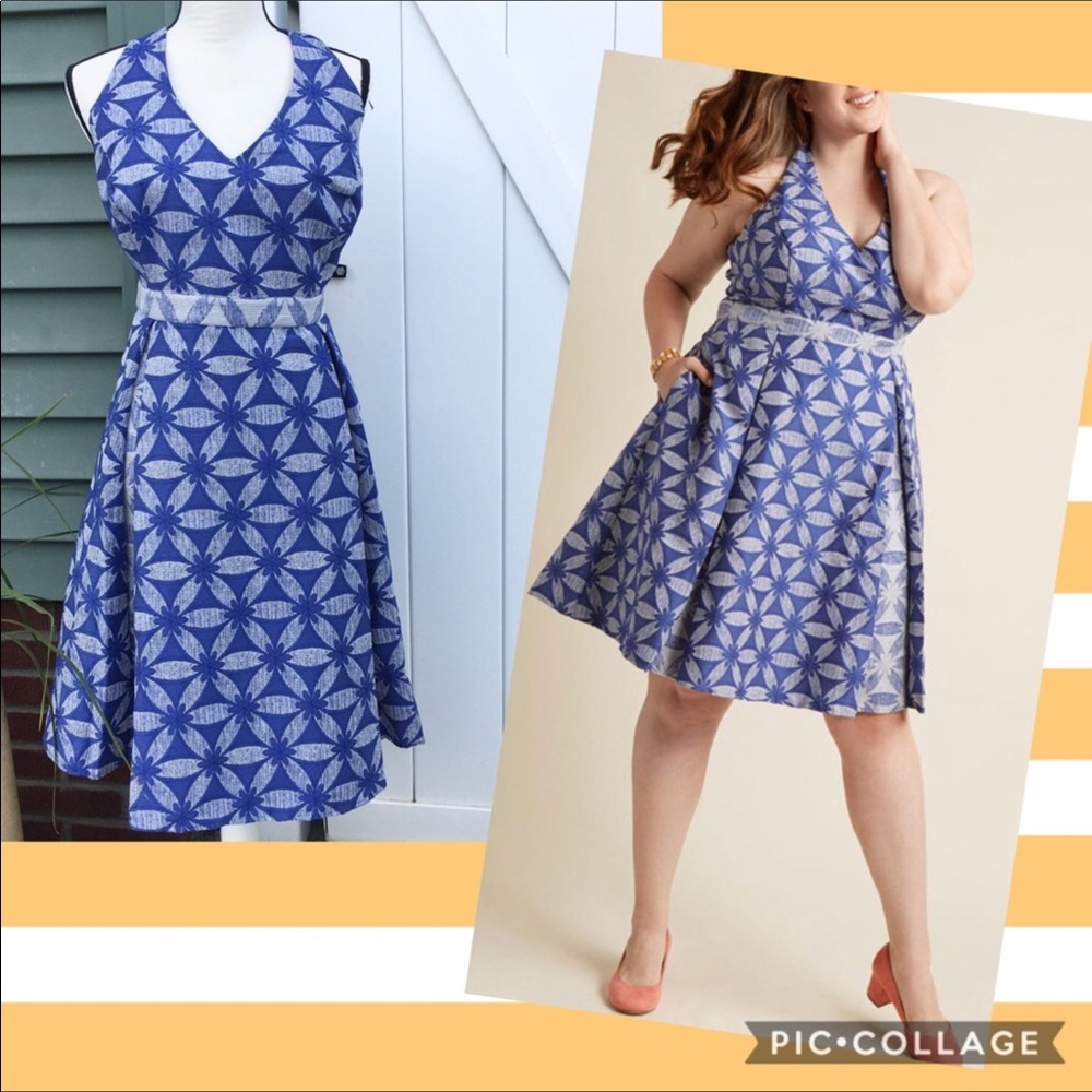 ModCloth NWT Blue Jacquard Renewed Resplendence 3X
